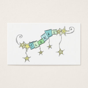 Thanks Teal Stars Gratitude Small