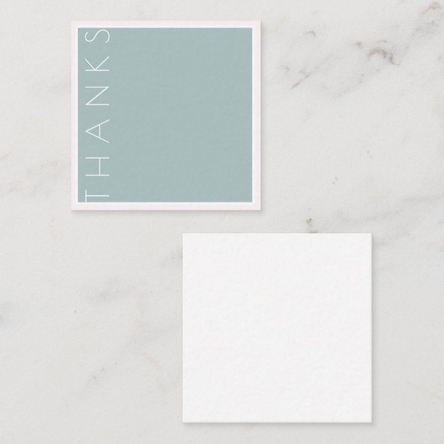 Thanks Teal White Pink Border Modern Stylish Card (Front/Back)