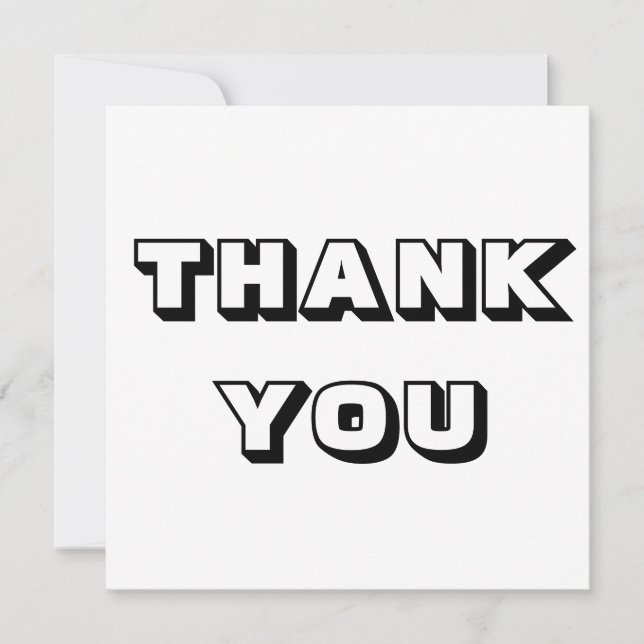 Thanks, Thank you, black white card (Front)