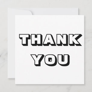 Thanks, Thank you, black white card