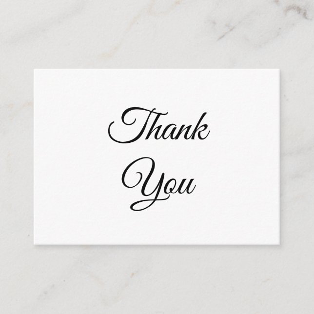 Thanks, Thank you, black white classic elegant Advice Card (Front)