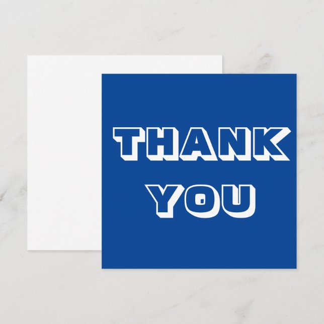 Thanks, Thank you, blue white Card (Front/Back)