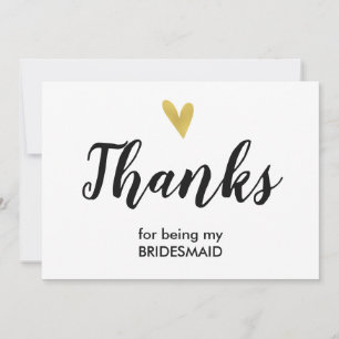 Thanks   Thank You For Being My Bridesmaid Card