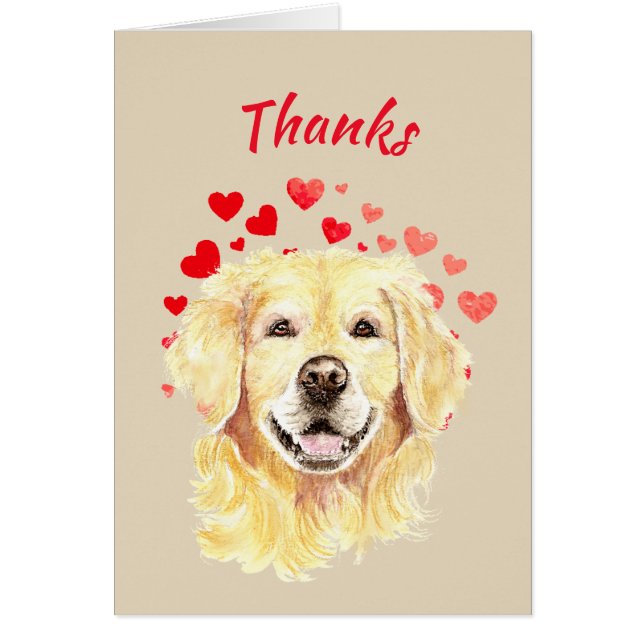 Thanks, Thank you Golden Retriever Dog (Front)