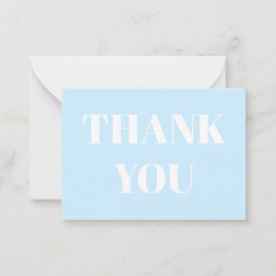 Thanks, Thank you, light blue white card
