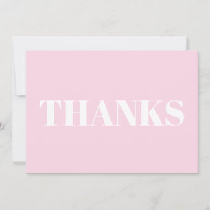 Thanks, Thank You, light pink white modern card