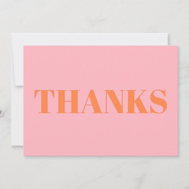 Thanks, Thank You  pastel orange pink modern card (Front)