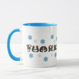 Thanks Thank You Penguin Winter Snowflake Snow Mug