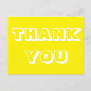 Thanks, Thank you, yellow white Postcard