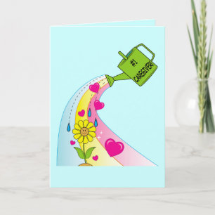 Thanks to a Caregiver Rainbow and Hearts Thank You Card