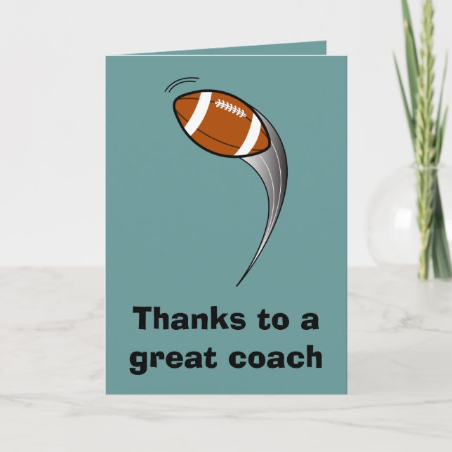 Thanks to a Great Football Coach Thank You Card (Front)
