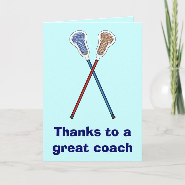 Thanks to a Great Lacrosse Coach Thank You Card (Front)