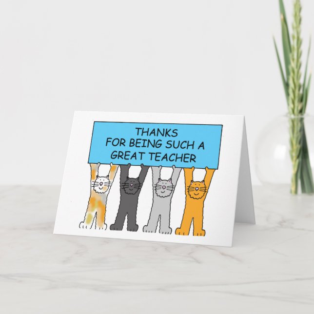 Thanks to a Great Teacher Thank You Card (Front)