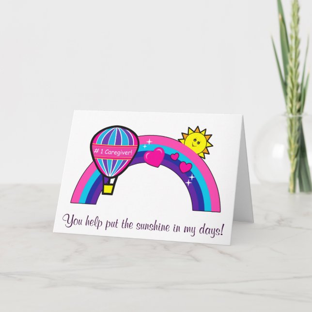 Thanks to a Number One Caregiver Thank You Card (Front)