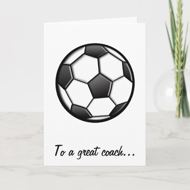Thanks to a Soccer Coach for a Great Season Thank You Card (Front)