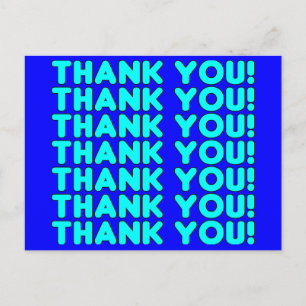 Thanks to Him  Cool Boys & Men Cyan Blue Thank You Postcard