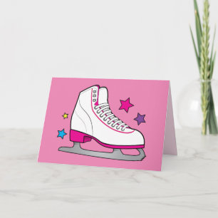 Thanks to Ice Skating Coach Card with Pink Skate
