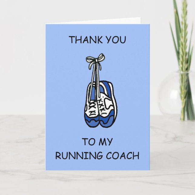 Thanks to Male Running Coach Thank You Card (Front)