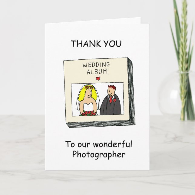 Thanks to Our Wedding Photographer Thank You Card (Front)