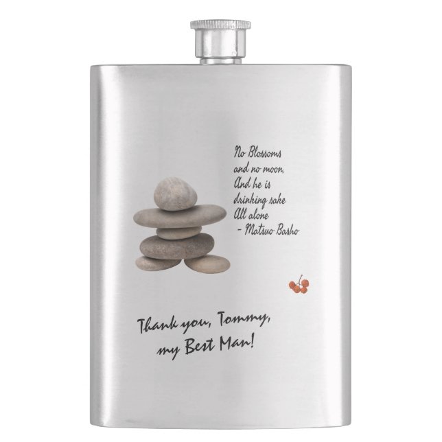 Thanks to the Best Man customisable Hip Flask (Front)