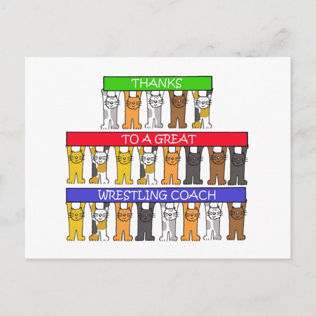 Thanks to Wrestling Coach Postcard (Front)