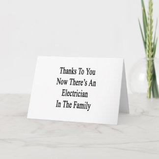 Thanks To You Now There's An Electrician Thank You Card