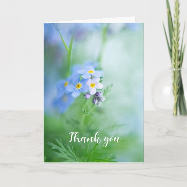 Thanks Watercolor Hummingbird Lavender Flower Art  Thank You Card (Front)