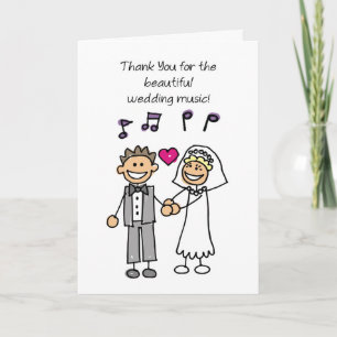Thanks Wedding Ceremony Music Stick Figures Card