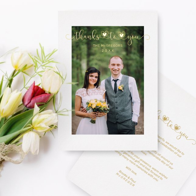 Thanks Wedding Golden Heart Whimsical Script (Creator Uploaded)