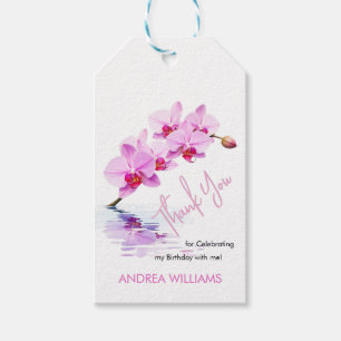 Thanks, Wild Orchid Flower Blossoms 50th Birthday Gift Tags