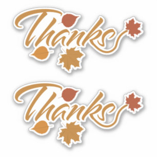 Thanks with Fall Leaves
