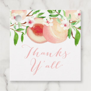 Thanks Y'all Peaches Southern Wedding Shower Favour Tags