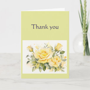 Thanks Yellow Garden Roses Flowers  Card