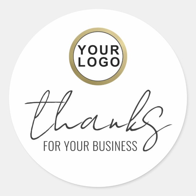Thanks Your Logo  Classic Round Sticker (Front)