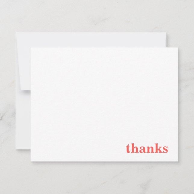 Thanks You're The Best in Coral Thank You Card (Front)
