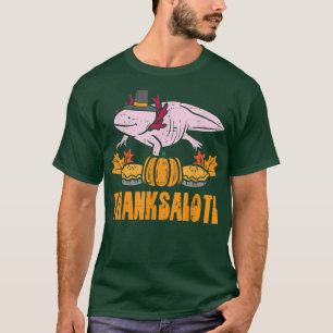 Thanksalotl Axolotl Cute Thanksgiving Animal Girls T-Shirt
