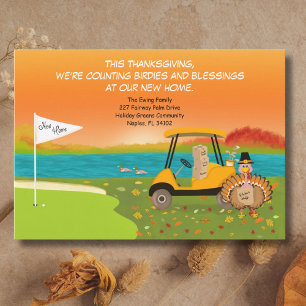 Thanksgivig Golf Cart With Moving Boxes Announcement