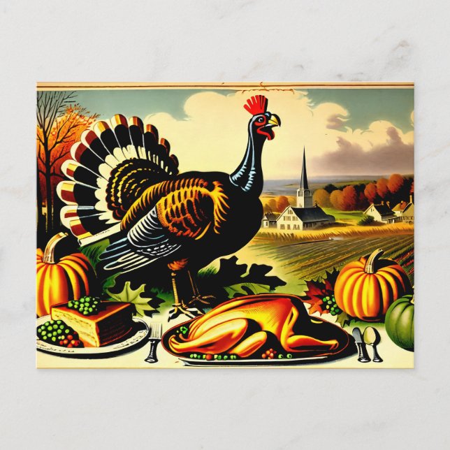 Thanksgiving 1800s Fresh Turkey Holiday Postcard (Front)