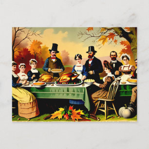 Thanksgiving 1800s holiday postcard
