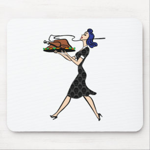 thanksgiving 1950s goth housewife mouse mat