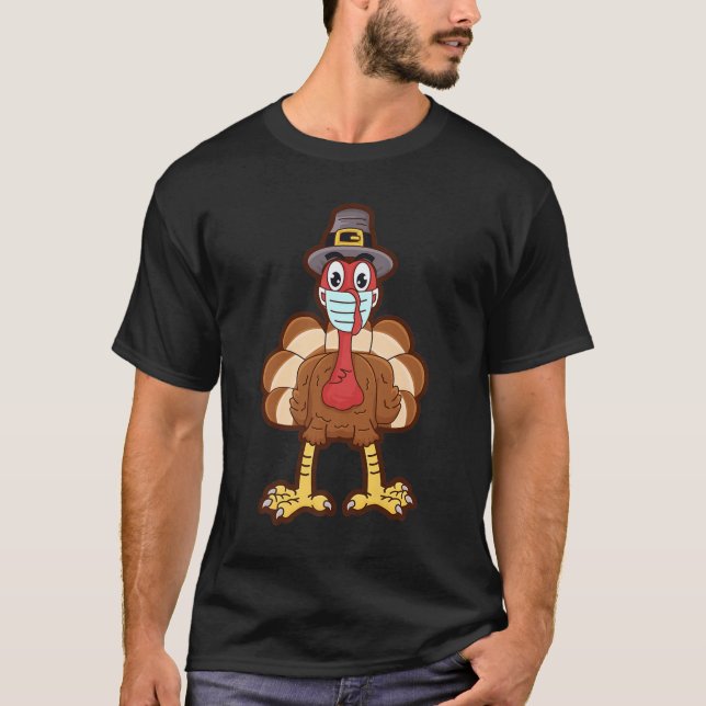 Thanksgiving 2020 Turkey Wearing Mask Quarantine G T-Shirt (Front)