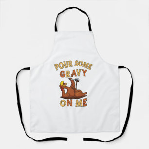 Thanksgiving 2021 Funny trendy memes Pour some Gra Apron