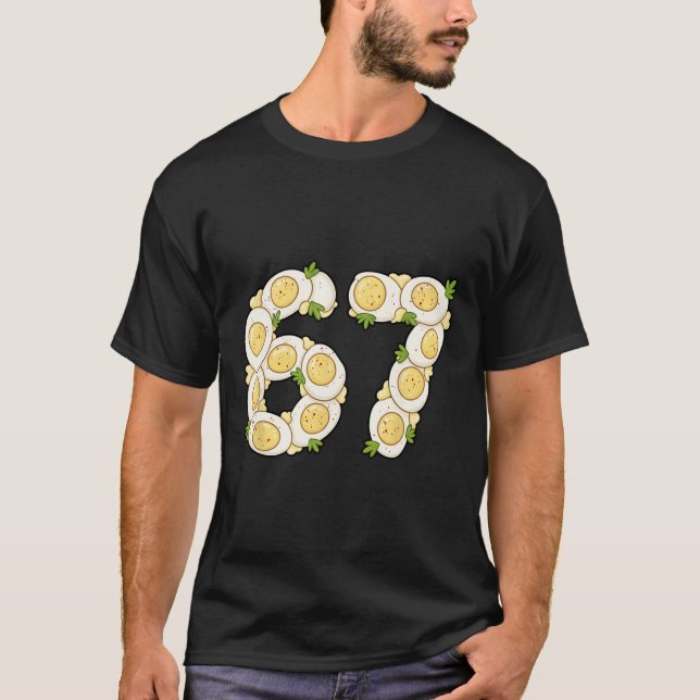 Thanksgiving 67 Deviled Eggs Funny Six Seven Devil T-Shirt (Front)