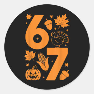 Thanksgiving 67 Shirt – Fall Turkey  Classic Round Sticker