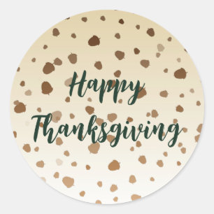 Thanksgiving Acorns Classic Round Sticker