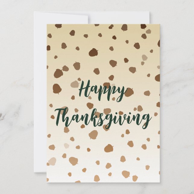 Thanksgiving Acorns Flat Card (Front)