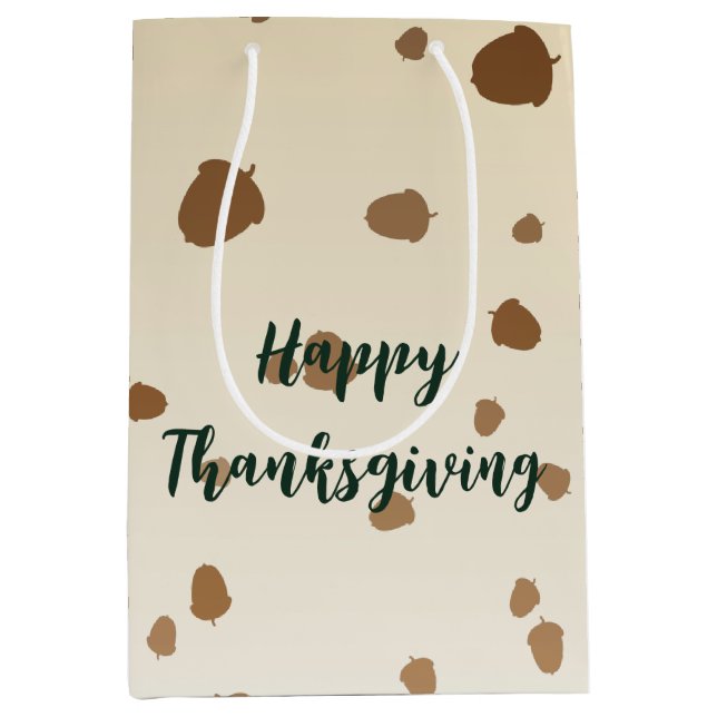Thanksgiving Acorns Medium Gift Bag (Front)