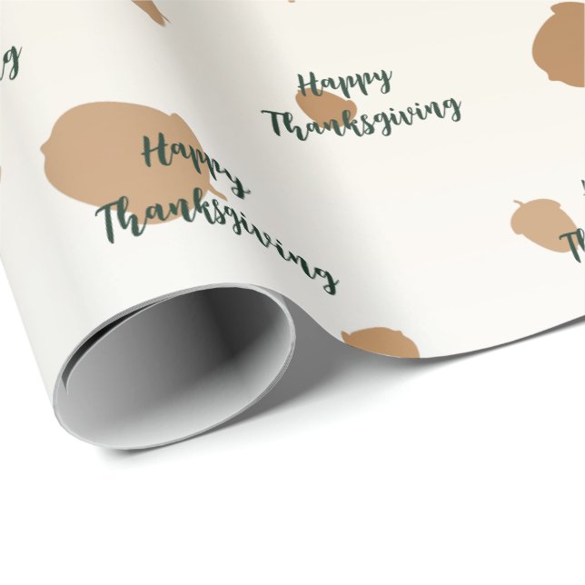 Thanksgiving Acorns Wrapping Paper (Roll Corner)