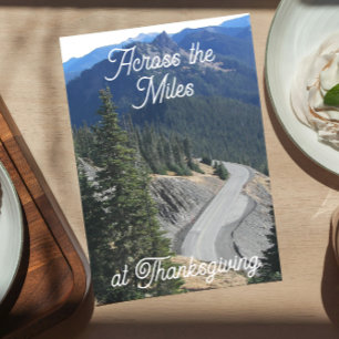 Thanksgiving Across the Miles Mountain Road Holiday Card
