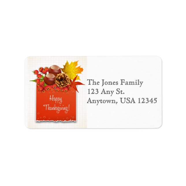 Thanksgiving Address Label with Fall Foliage (Front)